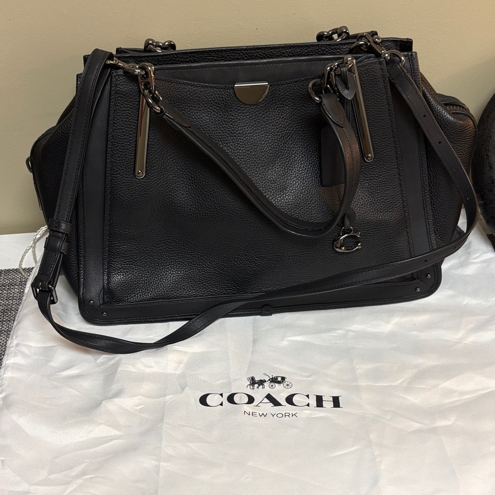 Coach Black Leather Satchel Bag